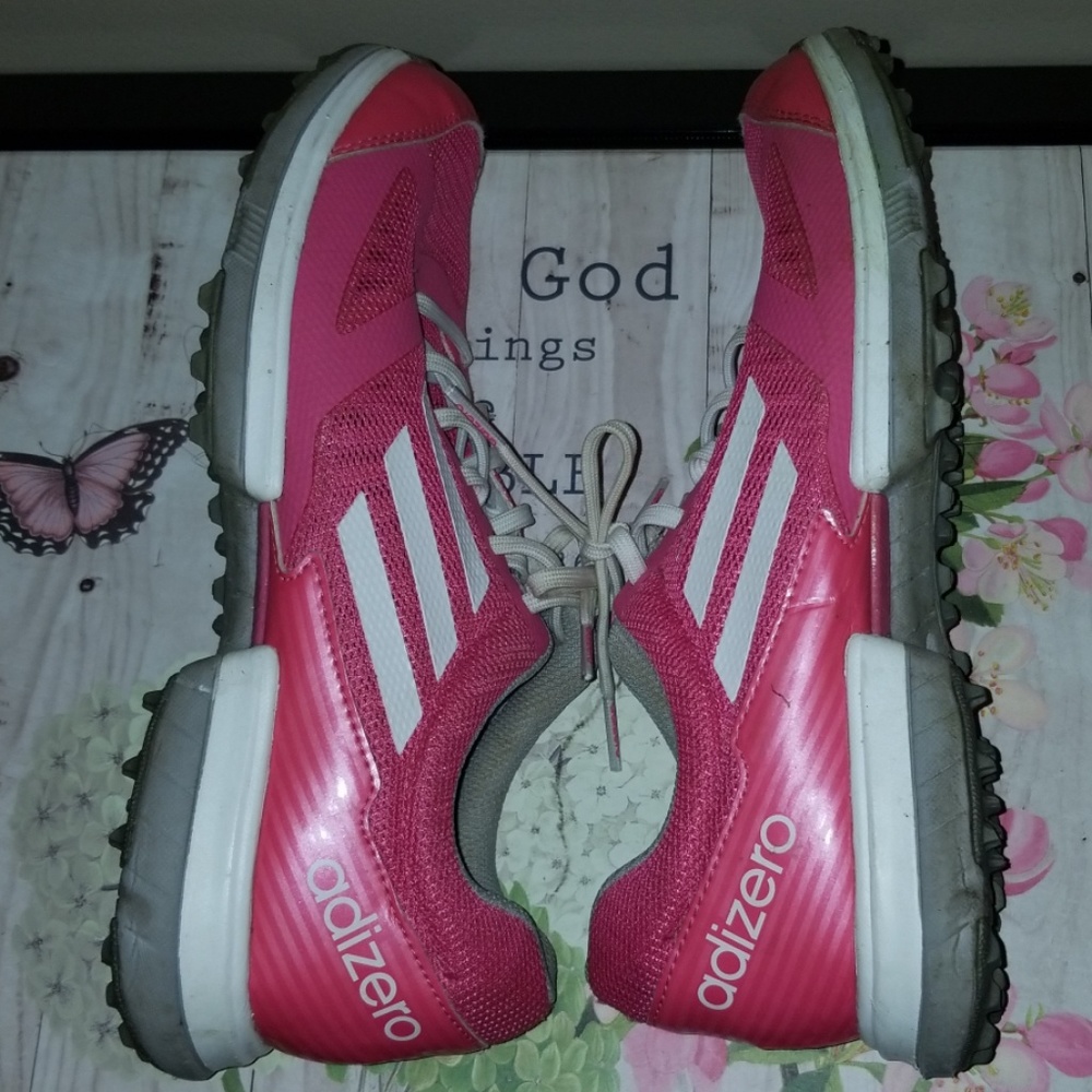 Pink& White Adidas, Sz 8 - Picture 4 of 5